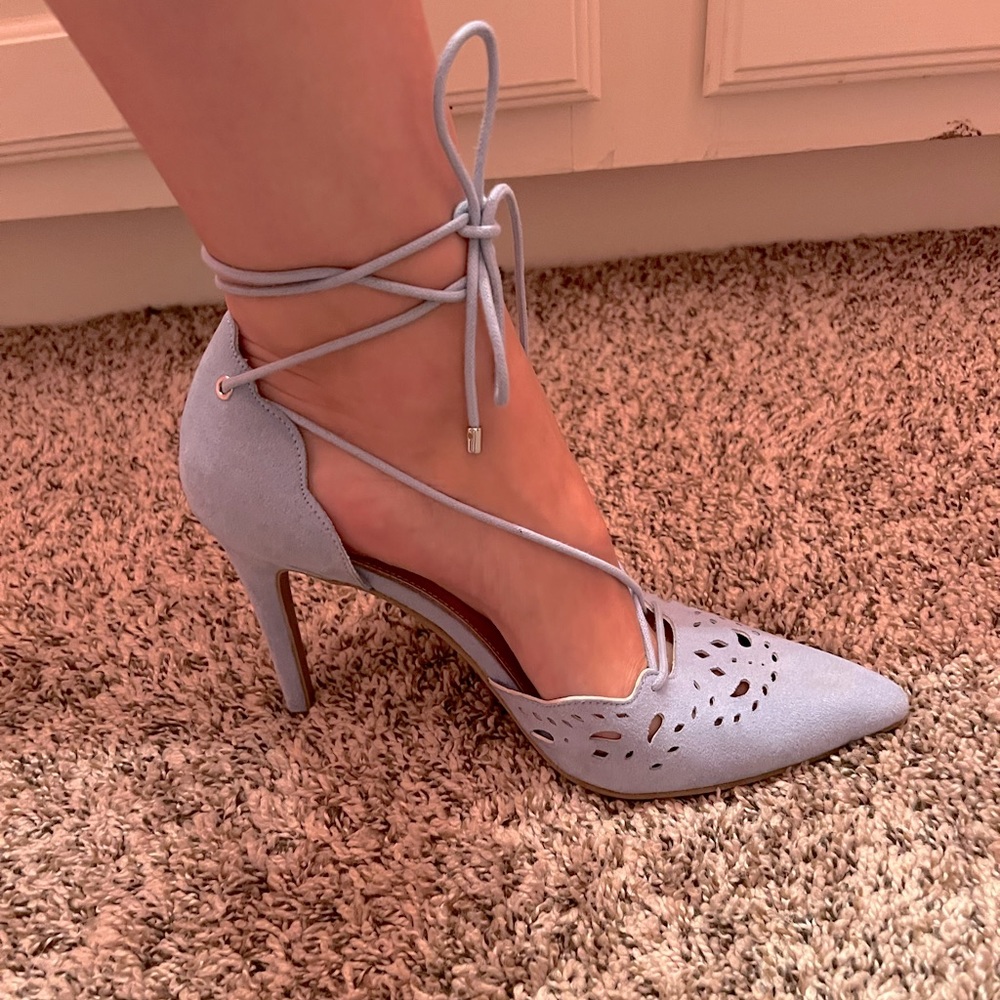 Blue high heels